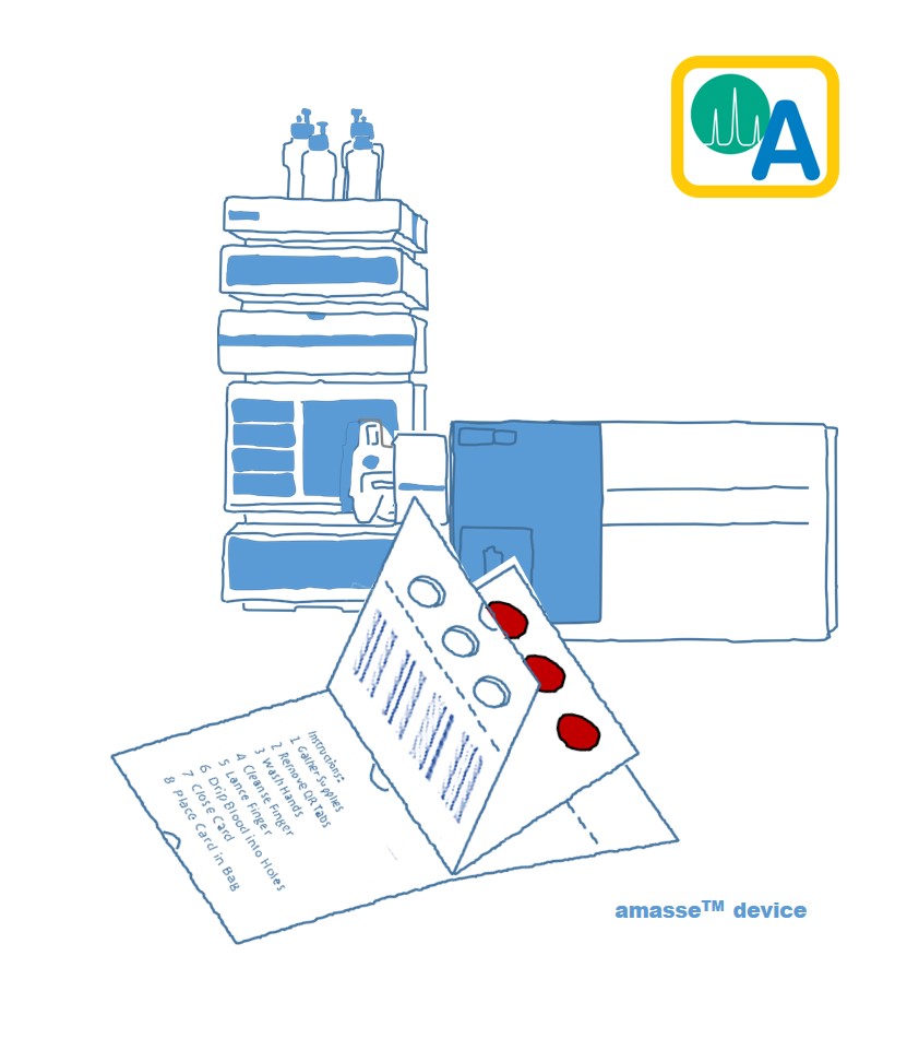 OpAns amasse™ dried blood specimen (DBS) collection device.